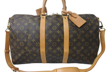 画像をギャラリービューアに読み込む, LOUIS VUITTON ルイヴィトン キーポルバンドリエール45 ボストンバッグ M41418 ブラウン ゴールド金具 美品 中古 4c076295