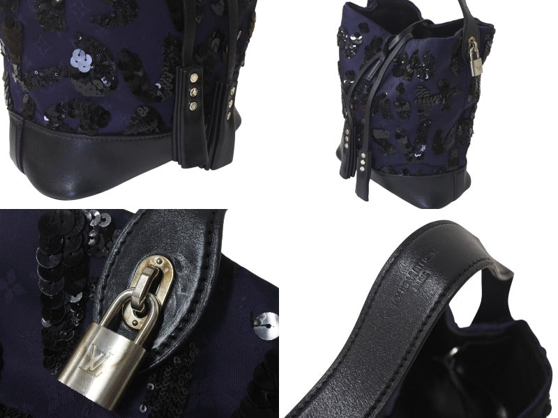 LOUIS VUITTON ルイヴィトン スポットライトPM ハンドバッグ ショルダーバッグ M94601 ミッドナイトブルー シルバー 美品 中古 4c076303