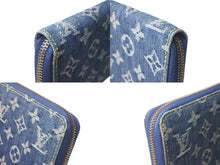 画像をギャラリービューアに読み込む, LOUIS VUITTON ルイヴィトン ジッピーウォレット M95341 長財布 モノグラムデニム ゴールド金具 ブルー 美品 中古 4c076324