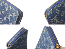 画像をギャラリービューアに読み込む, LOUIS VUITTON ルイヴィトン ジッピーウォレット M95341 長財布 モノグラムデニム ゴールド金具 ブルー 美品 中古 4c076324