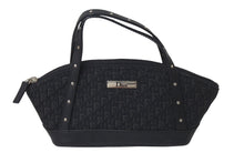 Load image into Gallery viewer, CHRISTIAN DIOR クリスチャンディオール トロッター ハンドバッグ MC0073 キャンバス レザー ブラック シルバー金具 美品 中古 4c076330
