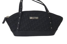 Load image into Gallery viewer, CHRISTIAN DIOR クリスチャンディオール トロッター ハンドバッグ MC0073 キャンバス レザー ブラック シルバー金具 美品 中古 4c076330