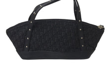 Load image into Gallery viewer, CHRISTIAN DIOR クリスチャンディオール トロッター ハンドバッグ MC0073 キャンバス レザー ブラック シルバー金具 美品 中古 4c076330