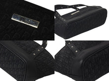 Load image into Gallery viewer, CHRISTIAN DIOR クリスチャンディオール トロッター ハンドバッグ MC0073 キャンバス レザー ブラック シルバー金具 美品 中古 4c076330