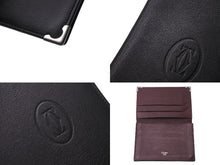 画像をギャラリービューアに読み込む, Cartier カルティエ マストライン カードケース パスケース 名刺入れ レザー ブラック シルバー金具 美品 中古 4c076333