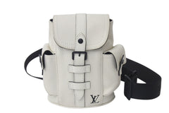LOUIS VUITTON ルイヴィトン クリストファーXS ボディバッグ M58493 トリヨンレザー オフホワイト ブラック金具 美品 中古 4c076336