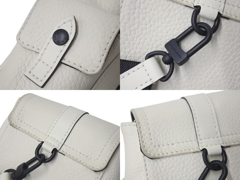 LOUIS VUITTON Christopher XS Body Bag M58493 Taurillon Leather Off-White Black Hardware Good Condition Used 4c076336