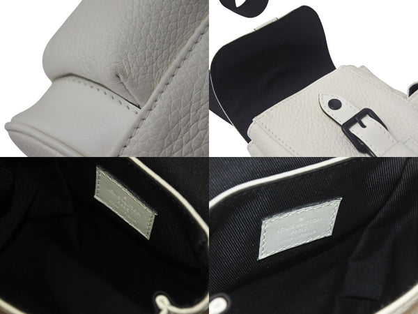 LOUIS VUITTON ルイヴィトン クリストファーXS ボディバッグ M58493 トリヨンレザー オフホワイト ブラック金具 美品 中古 4c076336