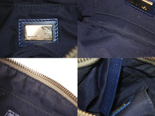 Load image into Gallery viewer, FENDI フェンディ ズッキーノ ショルダーバッグ アクセサリーポーチ 8BR485 ベージュ ネイビー コットンキャンバス レザー 良品 中古 4c076343