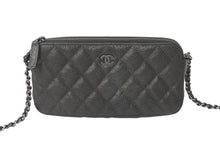Load image into Gallery viewer, 新品同様 CHANEL シャネル チェーンショルダーバッグ チェーンウォレット マトラッセ 23番台 グレー キャビアスキン シルバー金具 中古 4c076344