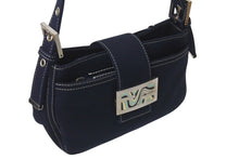 Load image into Gallery viewer, 極美品 FENDI フェンディ マンマバケット ワンショルダーバッグ イタリア製 デニム ネイビー シルバー金具 中古 4c076350