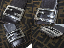 Load image into Gallery viewer, FENDI フェンディ クロワッサン ハーフムーン ワンショルダーバッグ ハンドバッグ キャンバス ブラウン シルバー金具 美品 中古 4c076363