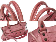 画像をギャラリービューアに読み込む, BALENCIAGA バレンシアガ ザ ファースト 2WAY ハンドバッグ ワンショルダー ピンク レザー 103208 良品 中古 4c076364