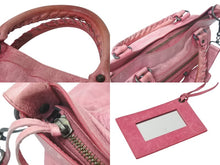画像をギャラリービューアに読み込む, BALENCIAGA バレンシアガ ザ ファースト 2WAY ハンドバッグ ワンショルダー ピンク レザー 103208 良品 中古 4c076364
