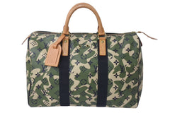 Very Good Condition LOUIS VUITTON Monogram Flage Speedy 35 Bag Camouflage Green M95773 Takashi Murakami Used 4c076366