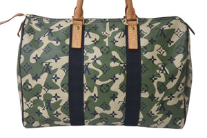 Very Good Condition LOUIS VUITTON Monogram Flage Speedy 35 Bag Camouflage Green M95773 Takashi Murakami Used 4c076366