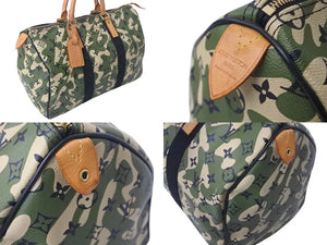 Very Good Condition LOUIS VUITTON Monogram Flage Speedy 35 Bag Camouflage Green M95773 Takashi Murakami Used 4c076366