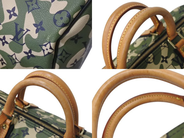 Very Good Condition LOUIS VUITTON Monogram Flage Speedy 35 Bag Camouflage Green M95773 Takashi Murakami Used 4c076366