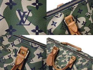 Very Good Condition LOUIS VUITTON Monogram Flage Speedy 35 Bag Camouflage Green M95773 Takashi Murakami Used 4c076366