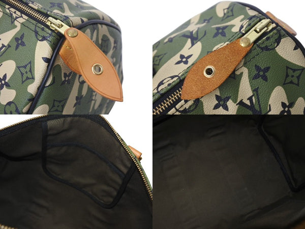 Very Good Condition LOUIS VUITTON Monogram Flage Speedy 35 Bag Camouflage Green M95773 Takashi Murakami Used 4c076366