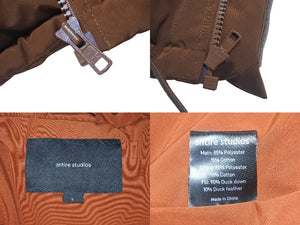 Very Good Condition ENTIRE STUDIOS 22AW Down Jacket ES2034 Orange Size M Nylon Polyester Used 4c076377