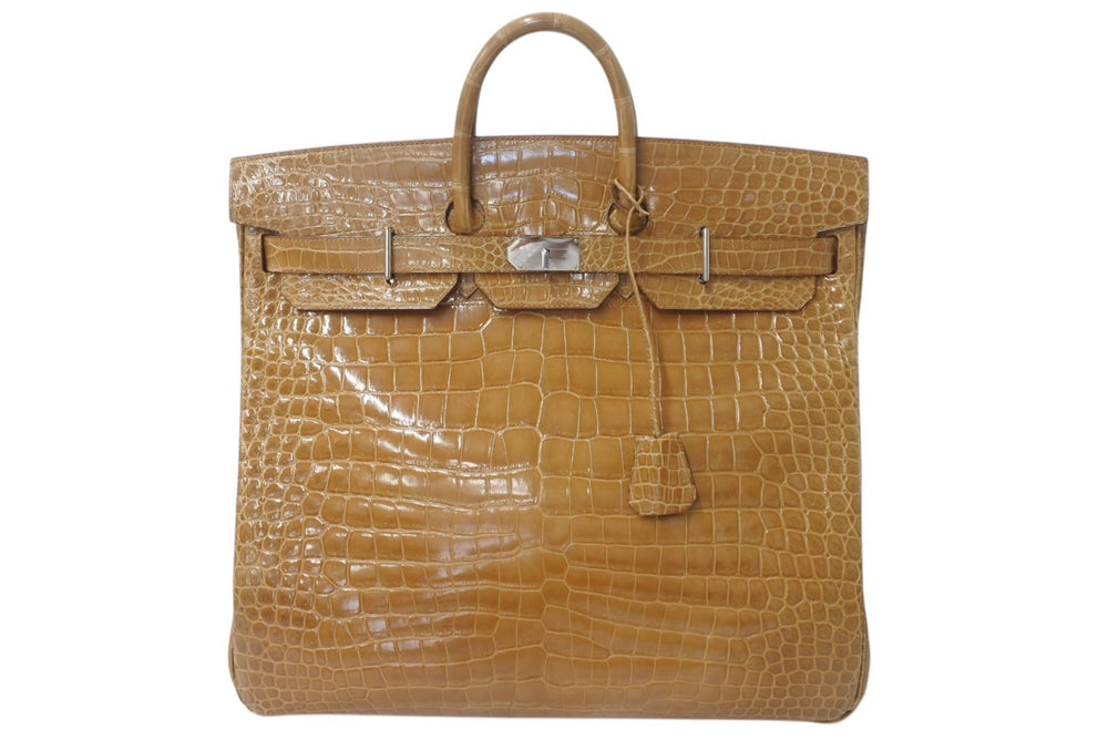 Like new condition HERMES Hermes handbag Haut à Courroies 50 beige rose silver hardware ◻Q stamp, used, 4c076384