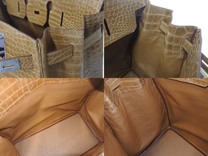 Like new condition HERMES Hermes handbag Haut à Courroies 50 beige rose silver hardware ◻Q stamp, used, 4c076384