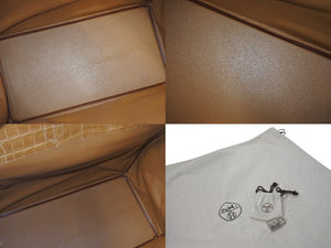 Like new condition HERMES Hermes handbag Haut à Courroies 50 beige rose silver hardware ◻Q stamp, used, 4c076384