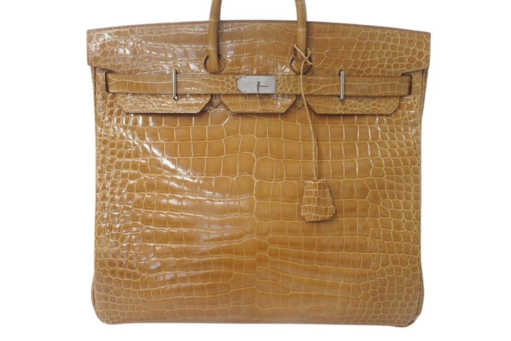 Like new condition HERMES Hermes handbag Haut à Courroies 50 beige rose silver hardware ◻Q stamp, used, 4c076384