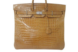 Like new condition HERMES Hermes handbag Haut à Courroies 50 beige rose silver hardware ◻Q stamp, used, 4c076384