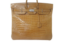 画像をギャラリービューアに読み込む, 新品同様 HERMES エルメス ハンドバッグ オータクロア50 ベージュロゼ シルバー金具 ◻︎Q刻印 中古 4b009991