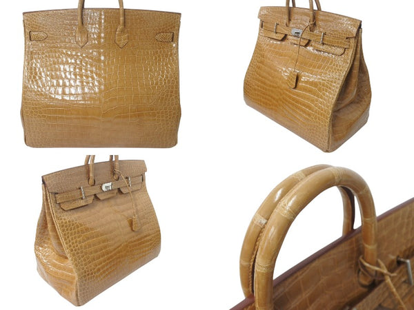 Like new condition HERMES Hermes handbag Haut à Courroies 50 beige rose silver hardware ◻Q stamp, used, 4c076384