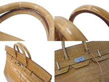 画像をギャラリービューアに読み込む, 新品同様 HERMES エルメス ハンドバッグ オータクロア50 ベージュロゼ シルバー金具 ◻︎Q刻印 中古 4b009991