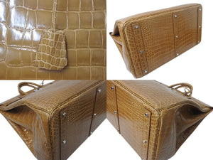 Like new condition HERMES Hermes handbag Haut à Courroies 50 beige rose silver hardware ◻Q stamp, used, 4c076384