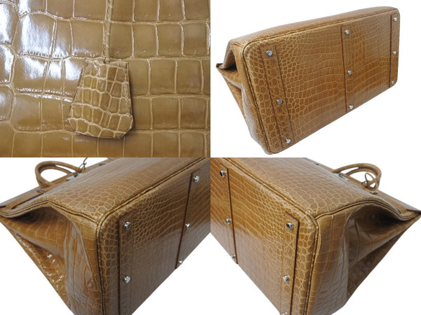 Like new condition HERMES Hermes handbag Haut à Courroies 50 beige rose silver hardware ◻Q stamp, used, 4c076384