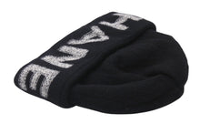 画像をギャラリービューアに読み込む, CHANEL シャネル ロゴ ニットキャップ ニット帽 ビーニー ユニセックス ブラック ウール カシミヤ 美品 中古 4c076390