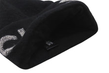 画像をギャラリービューアに読み込む, CHANEL シャネル ロゴ ニットキャップ ニット帽 ビーニー ユニセックス ブラック ウール カシミヤ 美品 中古 4c076390