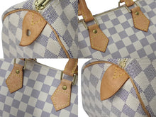 Load image into Gallery viewer, LOUIS VUITTON ルイヴィトン ハンドバッグ スピーディ25 ダミエアズール N41534 ホワイト グレー 美品 中古 4c076393