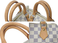 Load image into Gallery viewer, LOUIS VUITTON ルイヴィトン ハンドバッグ スピーディ25 ダミエアズール N41534 ホワイト グレー 美品 中古 4c076393