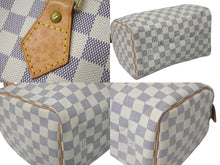 Load image into Gallery viewer, LOUIS VUITTON ルイヴィトン ハンドバッグ スピーディ25 ダミエアズール N41534 ホワイト グレー 美品 中古 4c076393