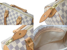 Load image into Gallery viewer, LOUIS VUITTON ルイヴィトン ハンドバッグ スピーディ25 ダミエアズール N41534 ホワイト グレー 美品 中古 4c076393