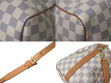 Load image into Gallery viewer, LOUIS VUITTON ルイヴィトン スピーディ30 ダミエ ハンドバッグアズール N41533 ホワイト ベージュ 美品 中古 4c076394
