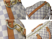 Load image into Gallery viewer, LOUIS VUITTON ルイヴィトン スピーディ30 ダミエ ハンドバッグアズール N41533 ホワイト ベージュ 美品 中古 4c076394
