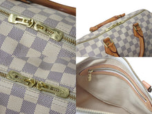 Load image into Gallery viewer, LOUIS VUITTON ルイヴィトン スピーディ30 ダミエ ハンドバッグアズール N41533 ホワイト ベージュ 美品 中古 4c076394