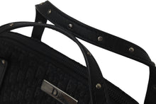 Load image into Gallery viewer, Dior ディオール トロッター ミニハンドバッグ 総柄 ブラック MC0063 コットンキャンバス レザー シルバー金具 中古 4c076402