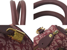 Load image into Gallery viewer, 極美品 Christian Dior クリスチャンディオール ミニハンドバッグ ヴィンテージ トロッター柄 キャンバス レザー ボルドー 中古 4c076407