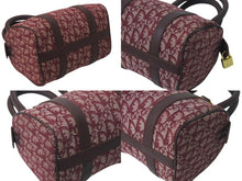 Load image into Gallery viewer, 極美品 Christian Dior クリスチャンディオール ミニハンドバッグ ヴィンテージ トロッター柄 キャンバス レザー ボルドー 中古 4c076407