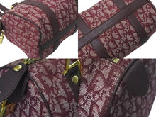 Load image into Gallery viewer, 極美品 Christian Dior クリスチャンディオール ミニハンドバッグ ヴィンテージ トロッター柄 キャンバス レザー ボルドー 中古 4c076407