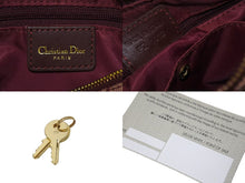 Load image into Gallery viewer, 極美品 Christian Dior クリスチャンディオール ミニハンドバッグ ヴィンテージ トロッター柄 キャンバス レザー ボルドー 中古 4c076407