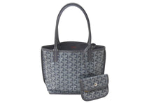 Load image into Gallery viewer, 新品同様 GOYARD ゴヤール アンジュ ミニ ハンドバッグ リバーシブル ミニトートバッグ ゴヤールディンキャンバス グレー 中古 4c076412